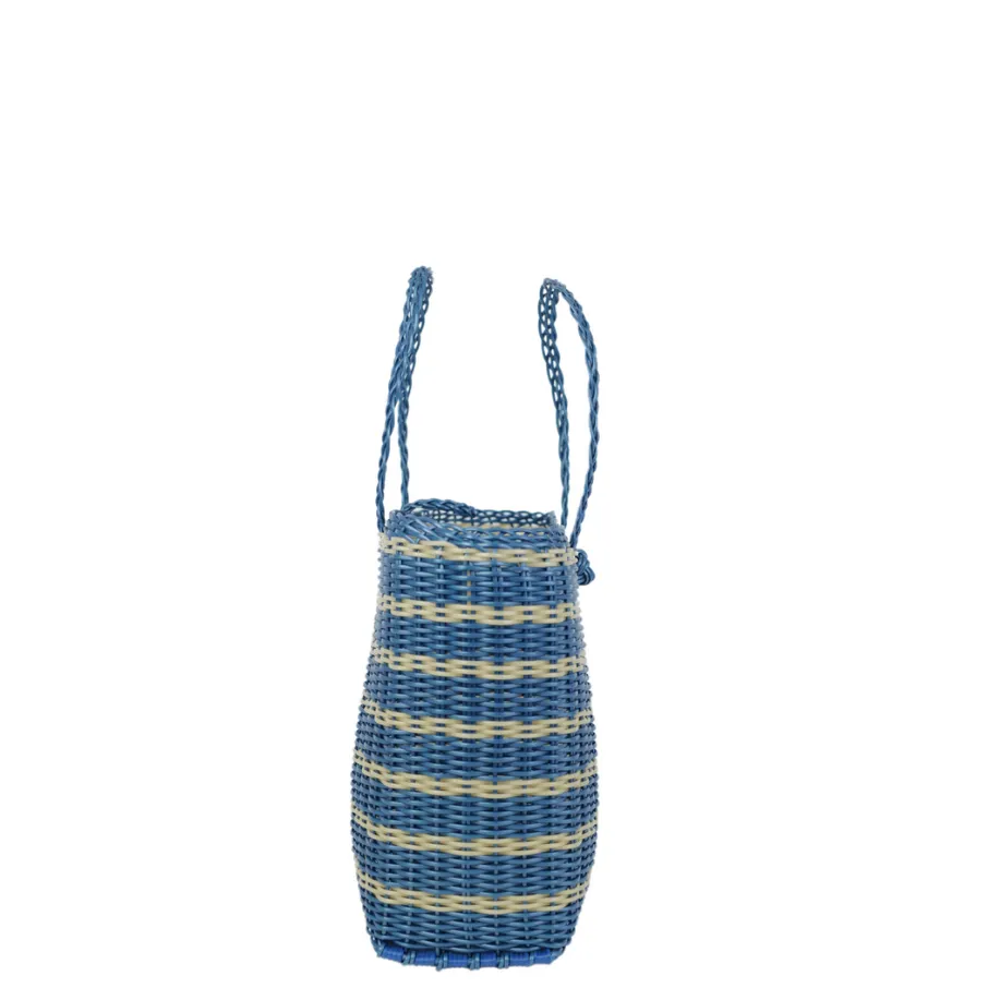 Extra Small Woven Tote Bag | Sailor Stripe - Fog Blue sold by The Lilley Line product image thumbnail 2