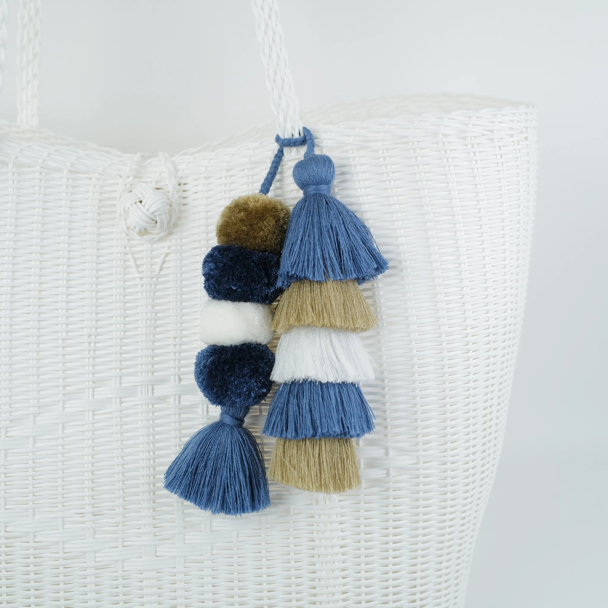 Flair Pom | Fog Blue + Beige + White sold by The Lilley Line product image thumbnail 2
