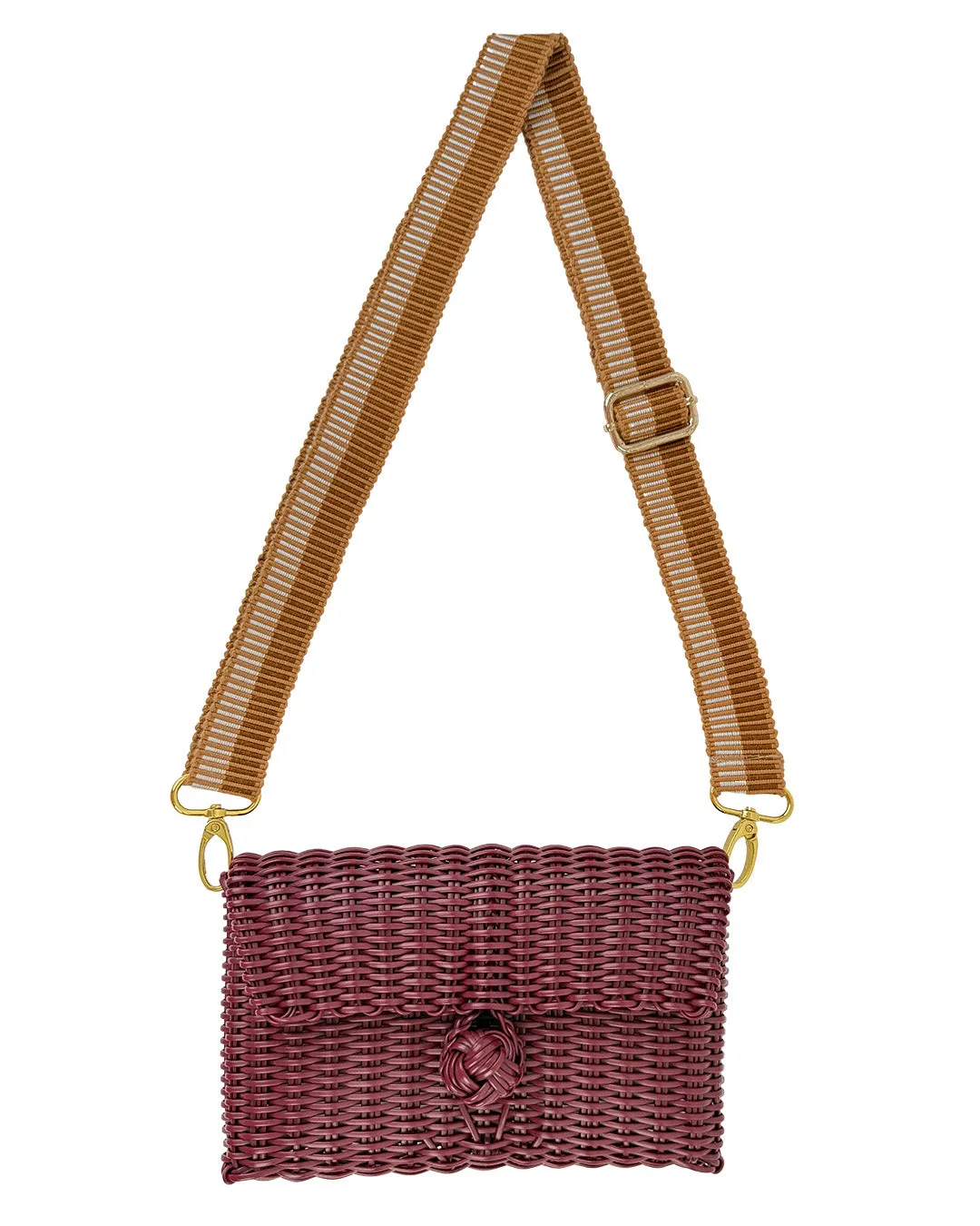 Woven Adjustable Strap in Cinnamon / White + Clutch sold by The Lilley Line product image thumbnail 3