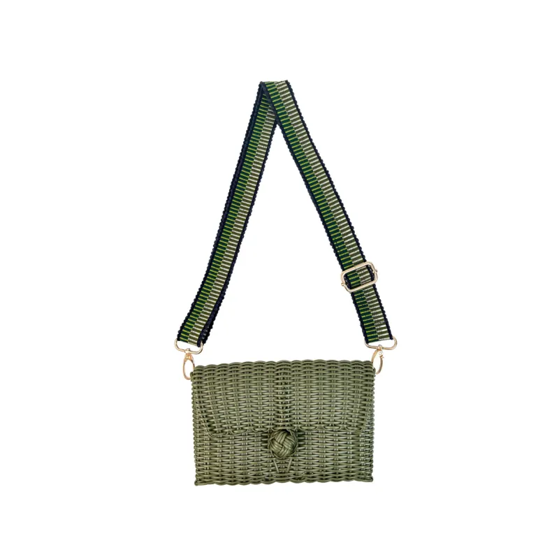 Crossbody Bag | Fog Blue/Olive - Olive made by The Lilley Line
