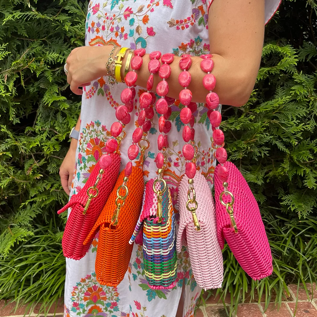 Pochette | Raspberry Pink River Stone in Hot Pink sold by The Lilley Line product image thumbnail 5