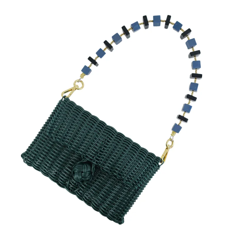 Pochette | Indigo Marble Cubes in Evergreen made by The Lilley Line