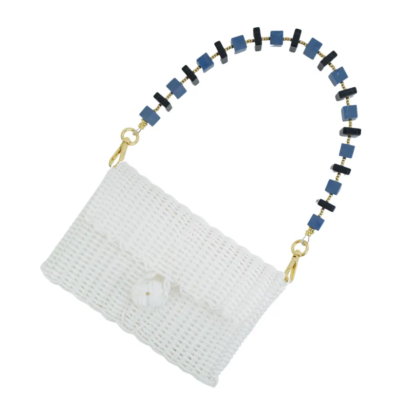 Pochette | Indigo Marble Cubes in White made by The Lilley Line