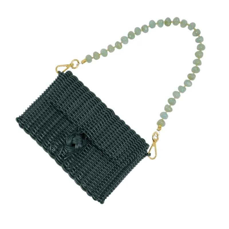 Pochette | Jade Pebble Gemstone in Evergreen made by The Lilley Line