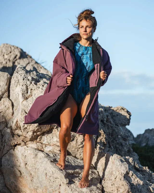 All Weather Sherpa Changing Robe - Dusky Damson made by Vivida Lifestyle