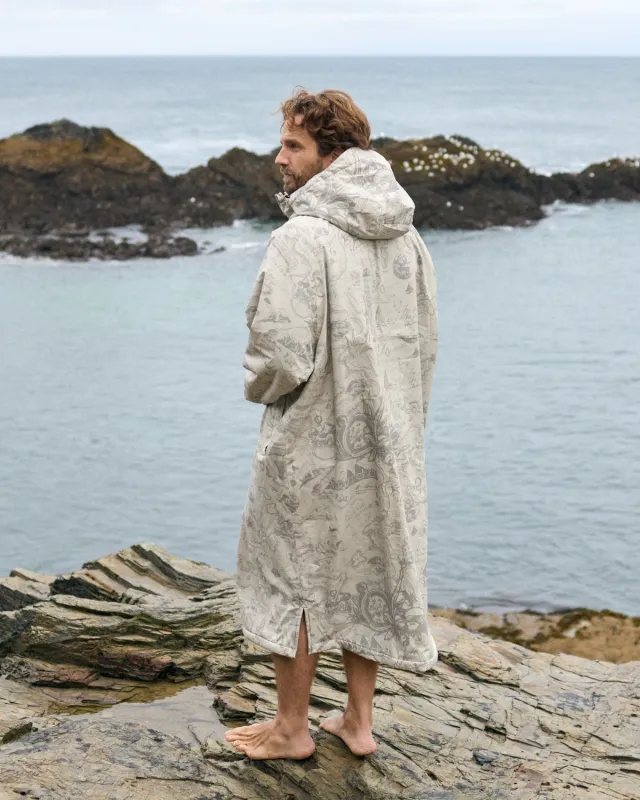 All Weather Sherpa Changing Robe - Desert Sand Map of Dreams sold by Vivida Lifestyle