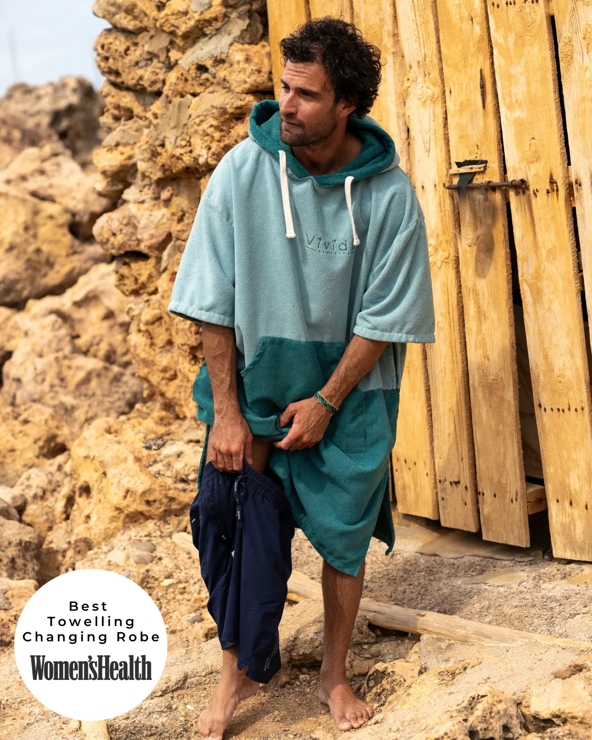 Original Poncho Towel Changing Robe - Turquoise Teal / Pacific Teal sold by Vivida Lifestyle product image thumbnail 2