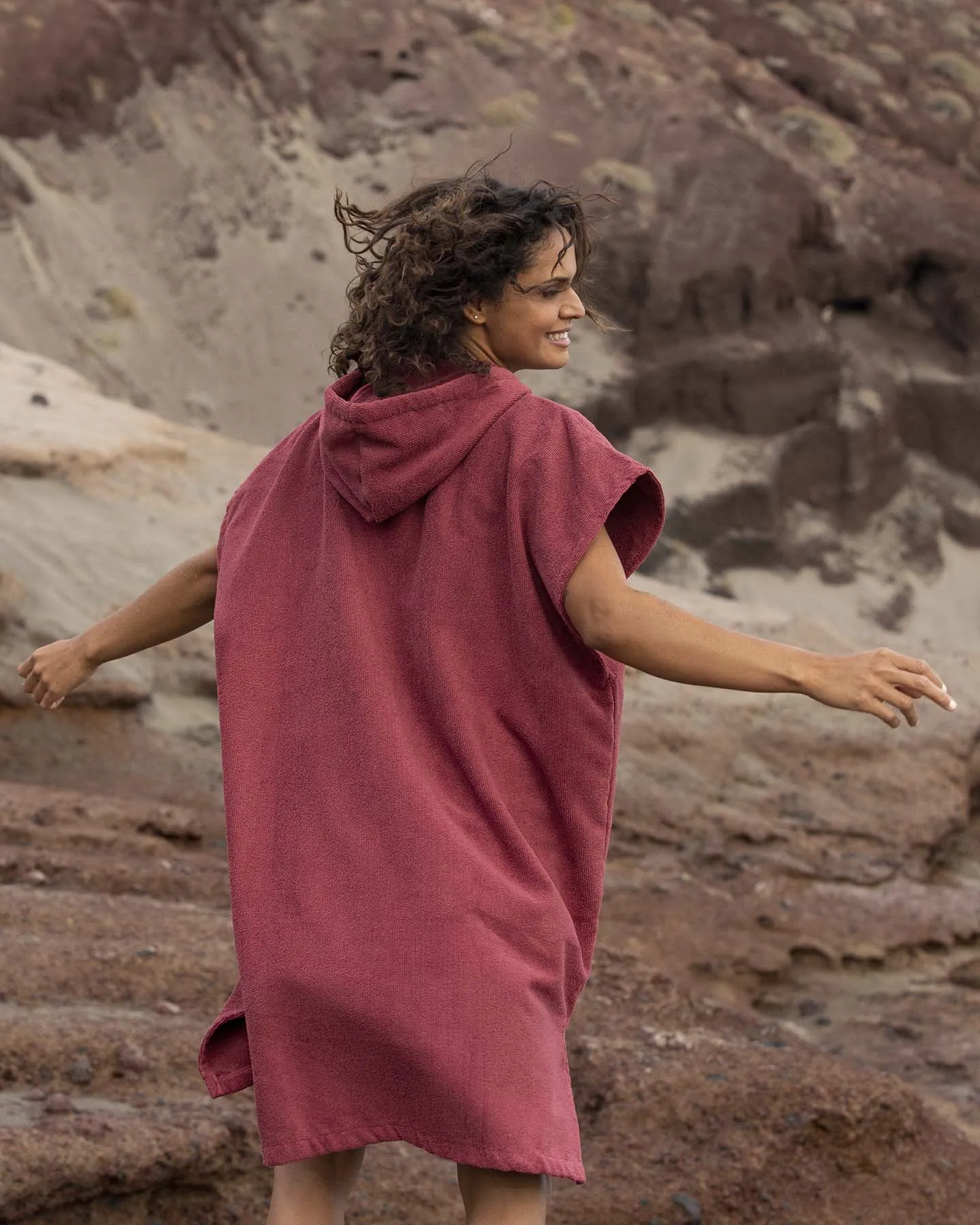 Essential Poncho Towel Changing Robe - Rhubarb Red sold by Vivida Lifestyle product image thumbnail 4