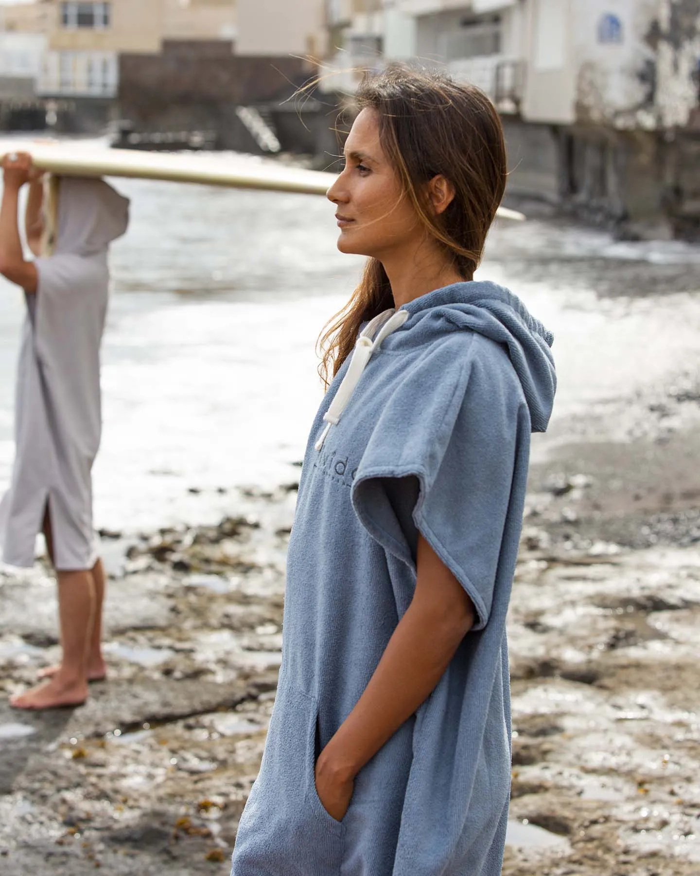 Essential Poncho Towel Changing Robe - Mineral Blue sold by Vivida Lifestyle product image thumbnail 5