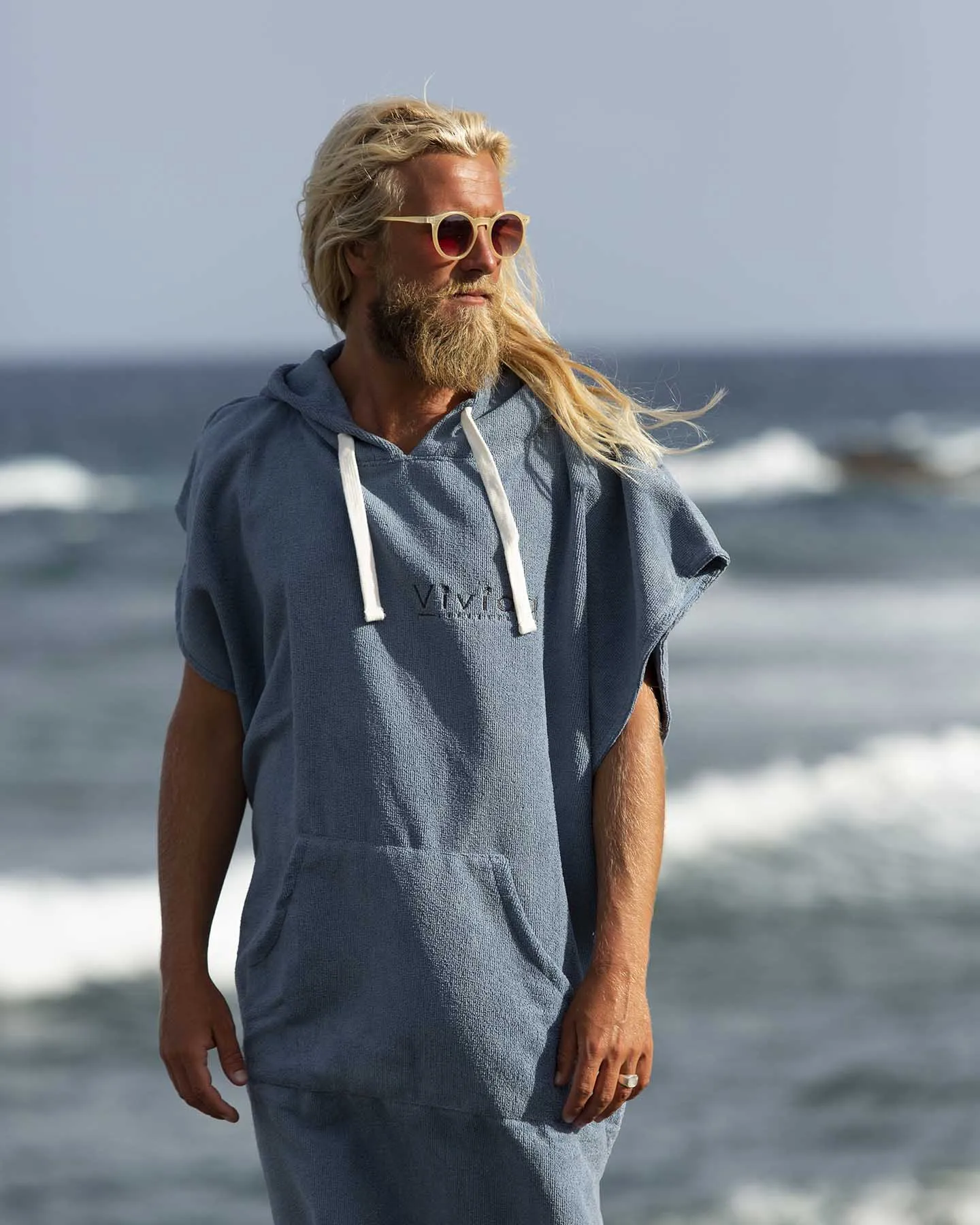 Essential Poncho Towel Changing Robe - Mineral Blue sold by Vivida Lifestyle product image thumbnail 2