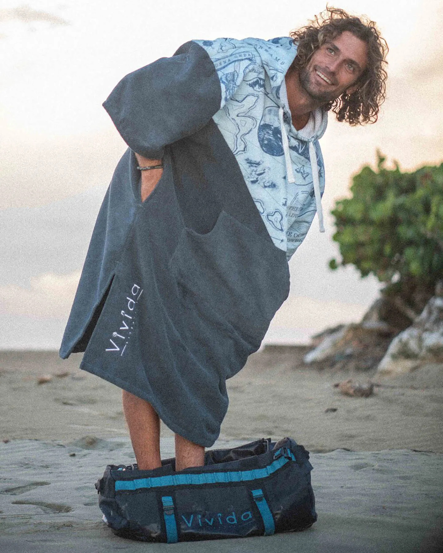 Premium Poncho Towel Changing Robe - Map of Dreams sold by Vivida Lifestyle product image thumbnail 5