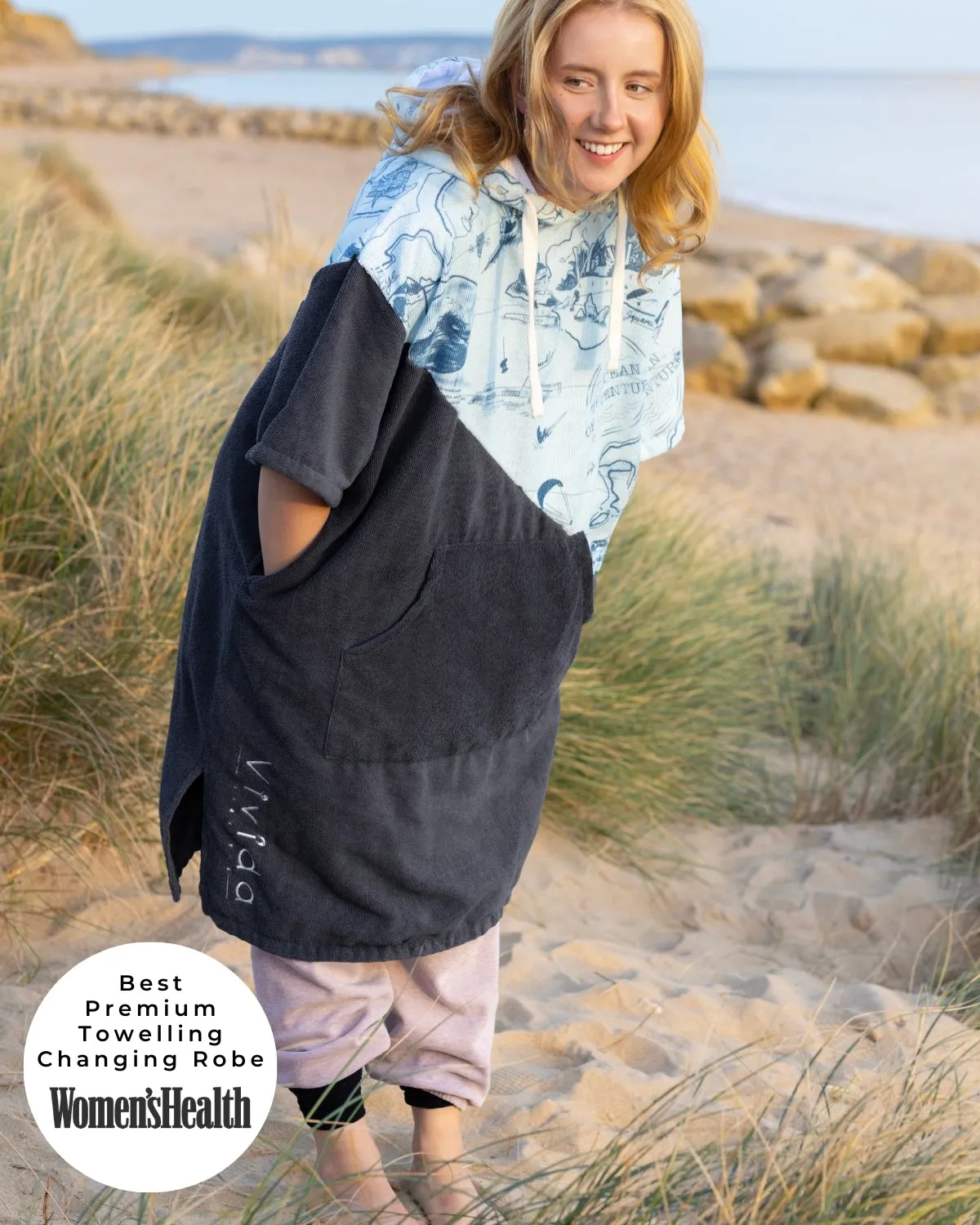 Premium Poncho Towel Changing Robe - Map of Dreams sold by Vivida Lifestyle