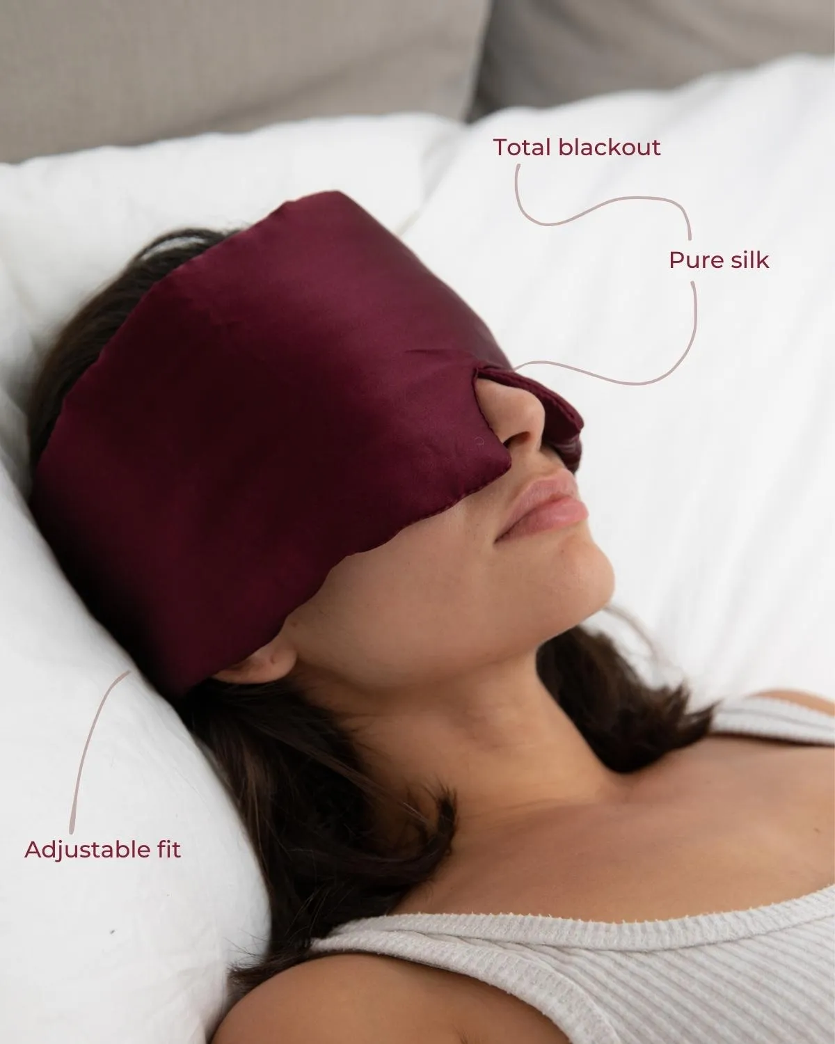 Silk Blackout Eye Mask - Burgundy Berry Red sold by Vivida Lifestyle product image thumbnail 3