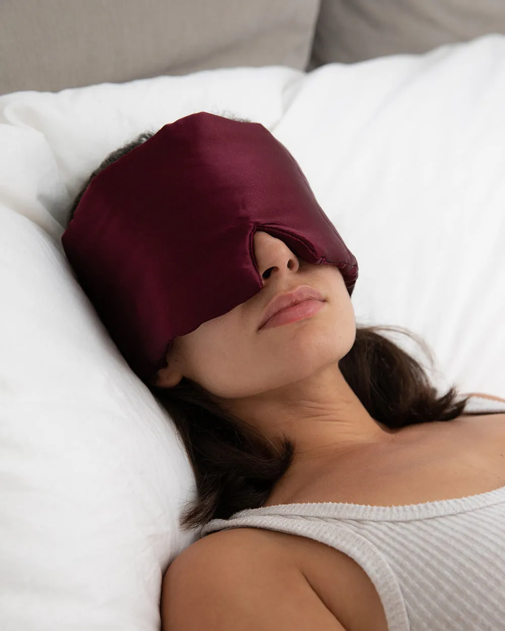 Silk Blackout Eye Mask - Burgundy Berry Red sold by Vivida Lifestyle
