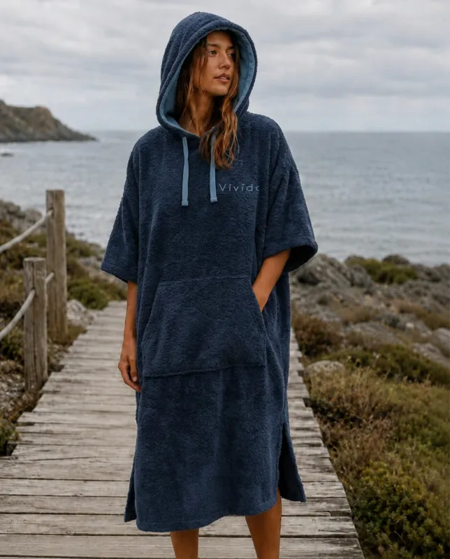 Original Poncho Towel Changing Robe - Coastal Navy / Mineral Blue made by Vivida Lifestyle