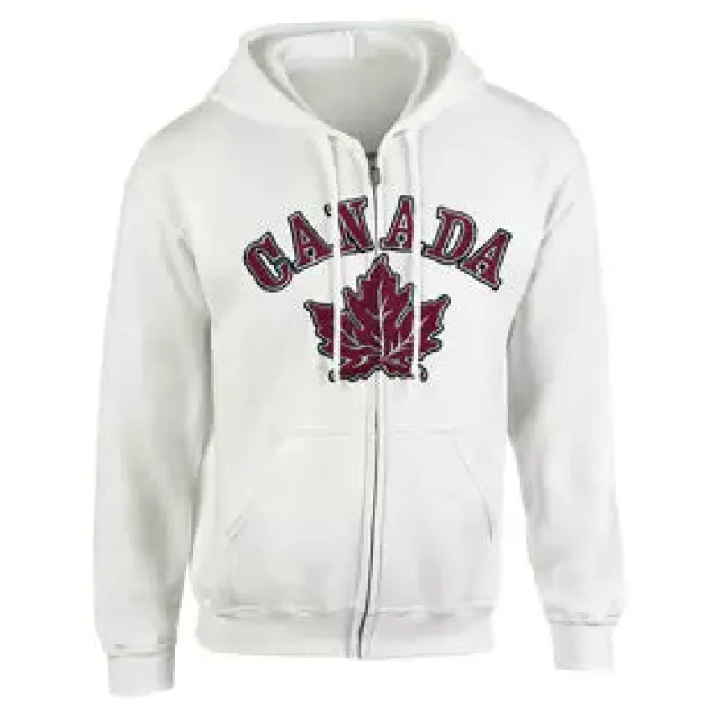 MAPLE LEAF ZIP UP HOODIE sold by Oh Canada WPG