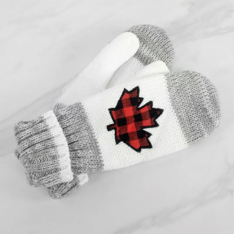 PLAID MAPLE LEAF MITT sold by Oh Canada WPG