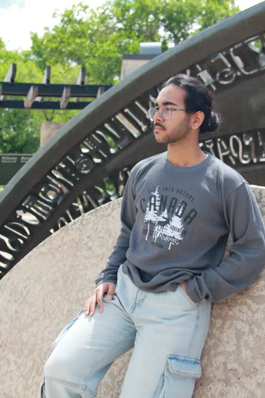 WAFFLE KNIT MANITOBA MOOSE SHIRT sold by Oh Canada WPG