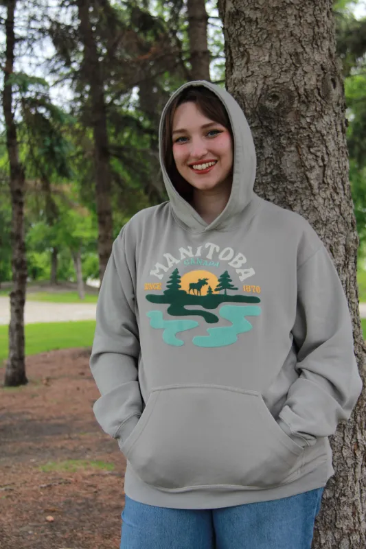 MANITOBA FLOCKED HOODIE sold by Oh Canada WPG