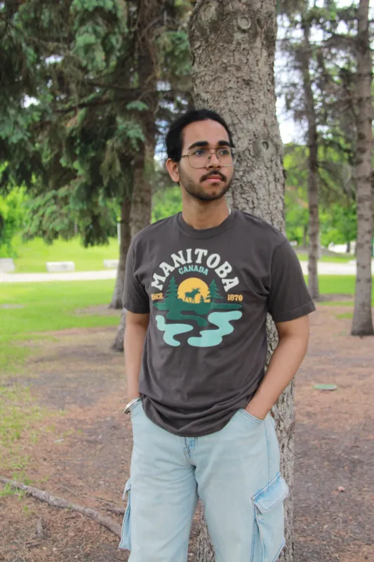 MANITOBA FLOCKED T-SHIRT sold by Oh Canada WPG