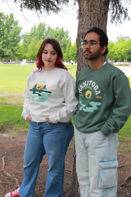 MANITOBA FLOCKED CREWNECK sold by Oh Canada WPG