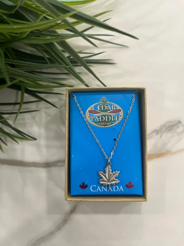 BOXED MAPLE LEAF NECKLACE sold by Oh Canada WPG
