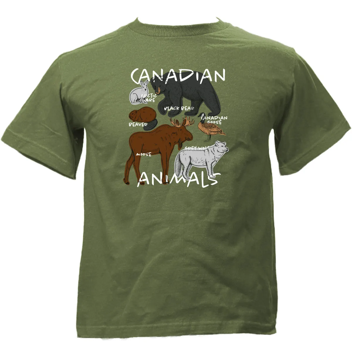 CANADIAN ANIMALS YOUTH T-SHIRT sold by Oh Canada WPG