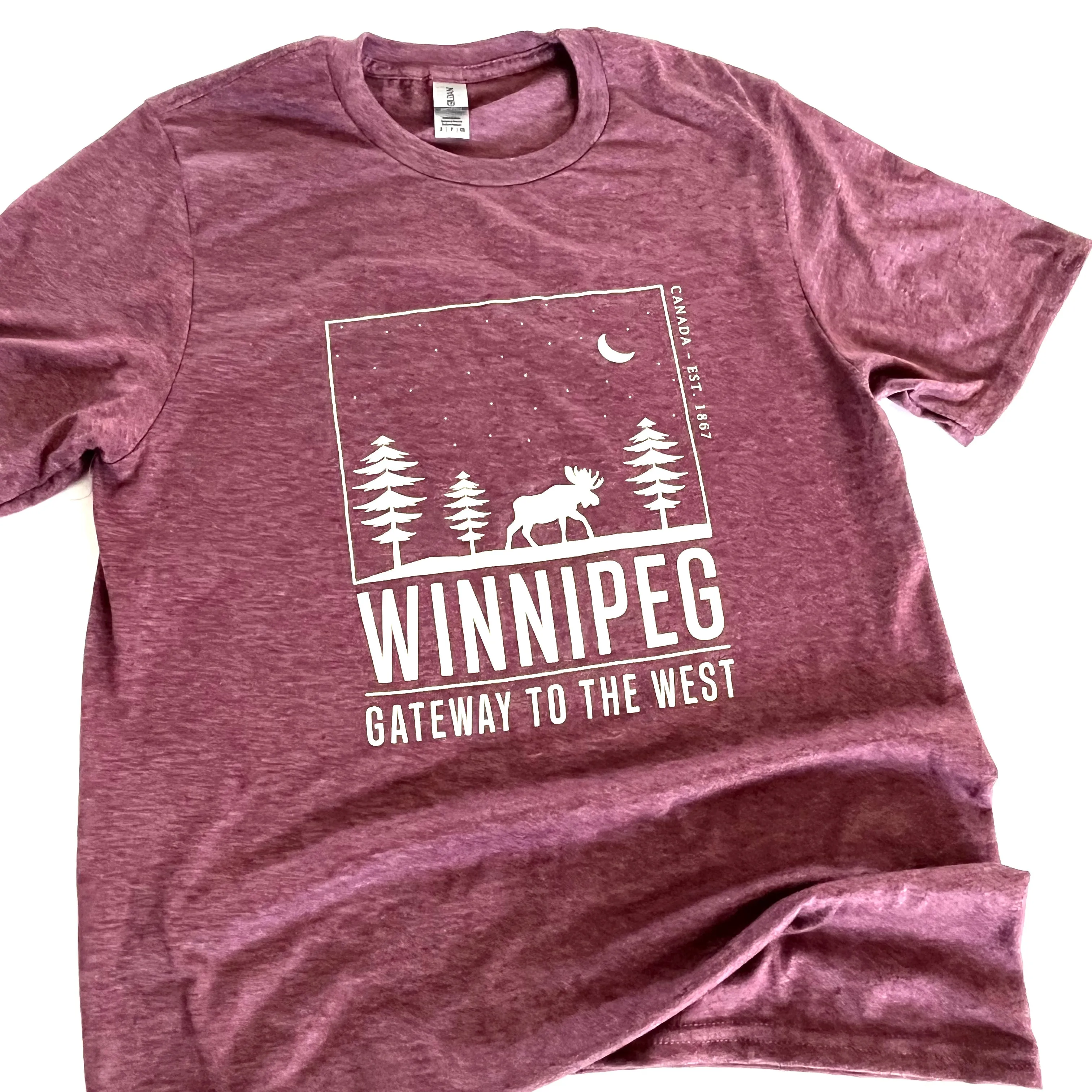WINNIPEG POSTCARD MOOSE T-SHIRT sold by Oh Canada WPG