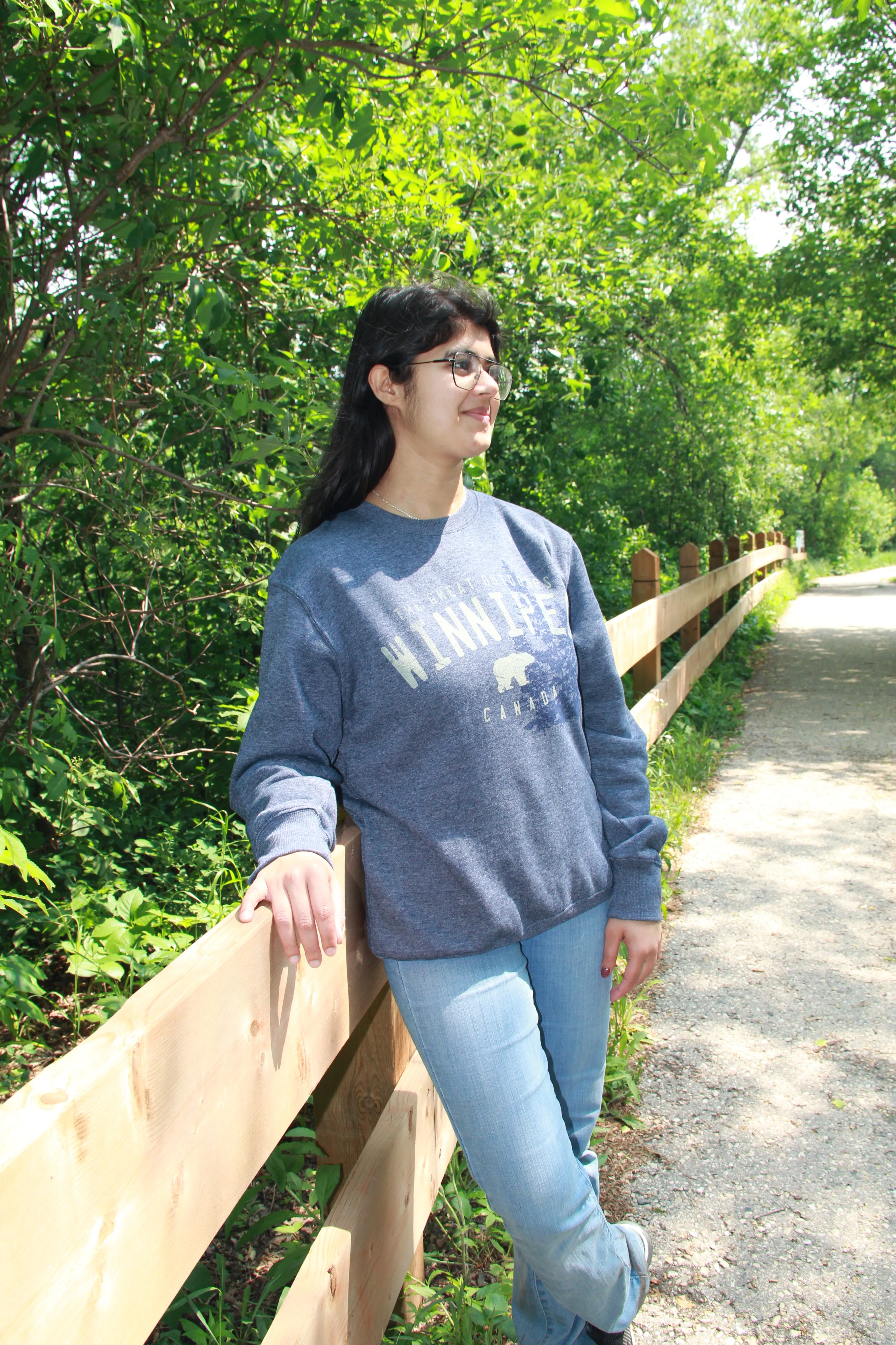 BEAR AND FIR TREES WINNIPEG CDA CREWNECK sold by Oh Canada WPG