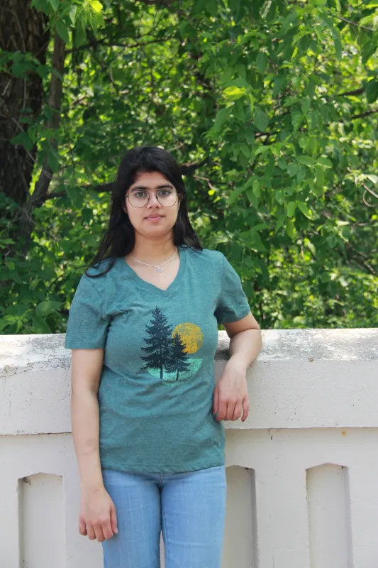 FIR TREES SUNRISE TO SUNSET WOMENS T-SHIRT sold by Oh Canada WPG