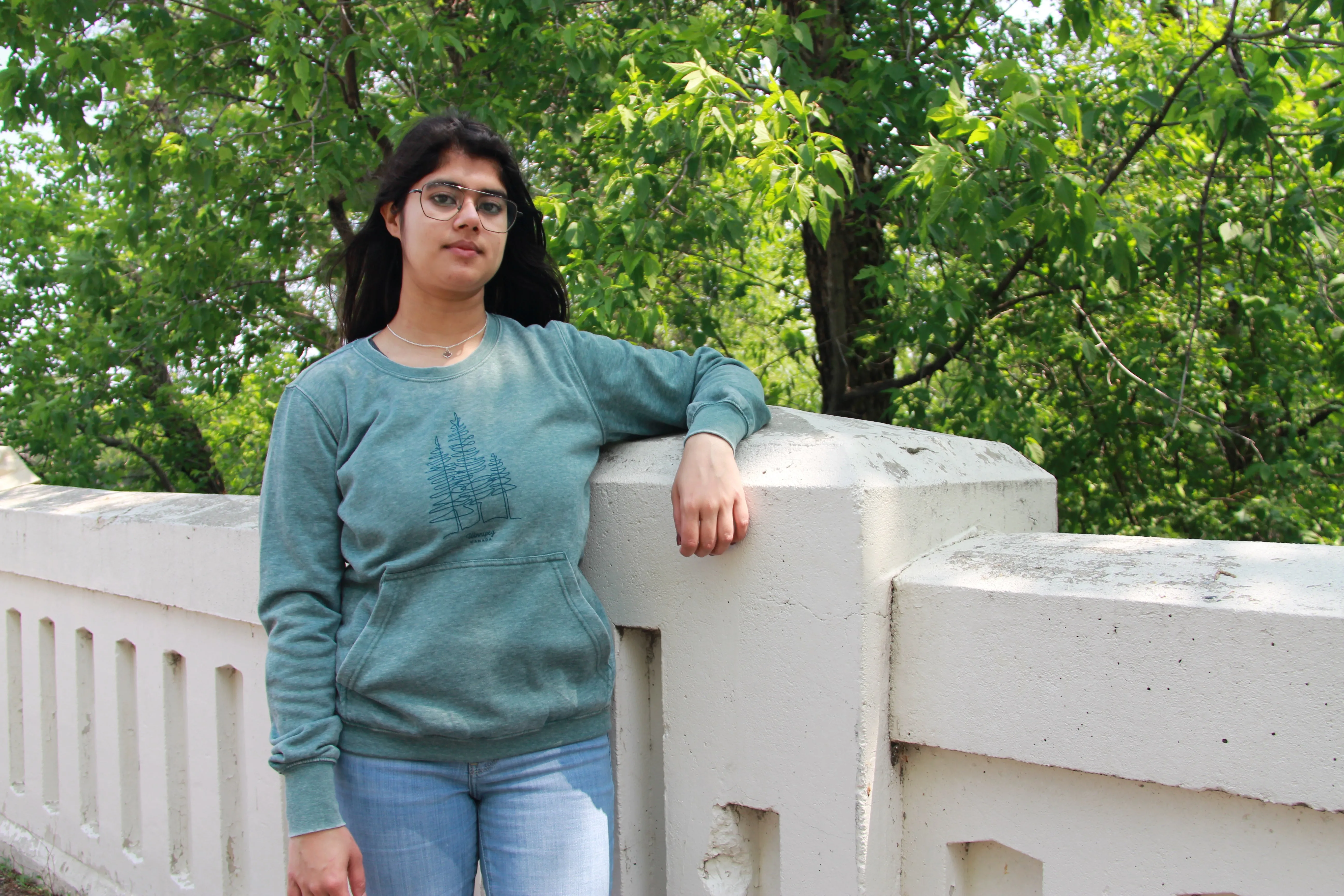 TREE OUTLINE WINNIPEG WOMENS CREWNECK sold by Oh Canada WPG