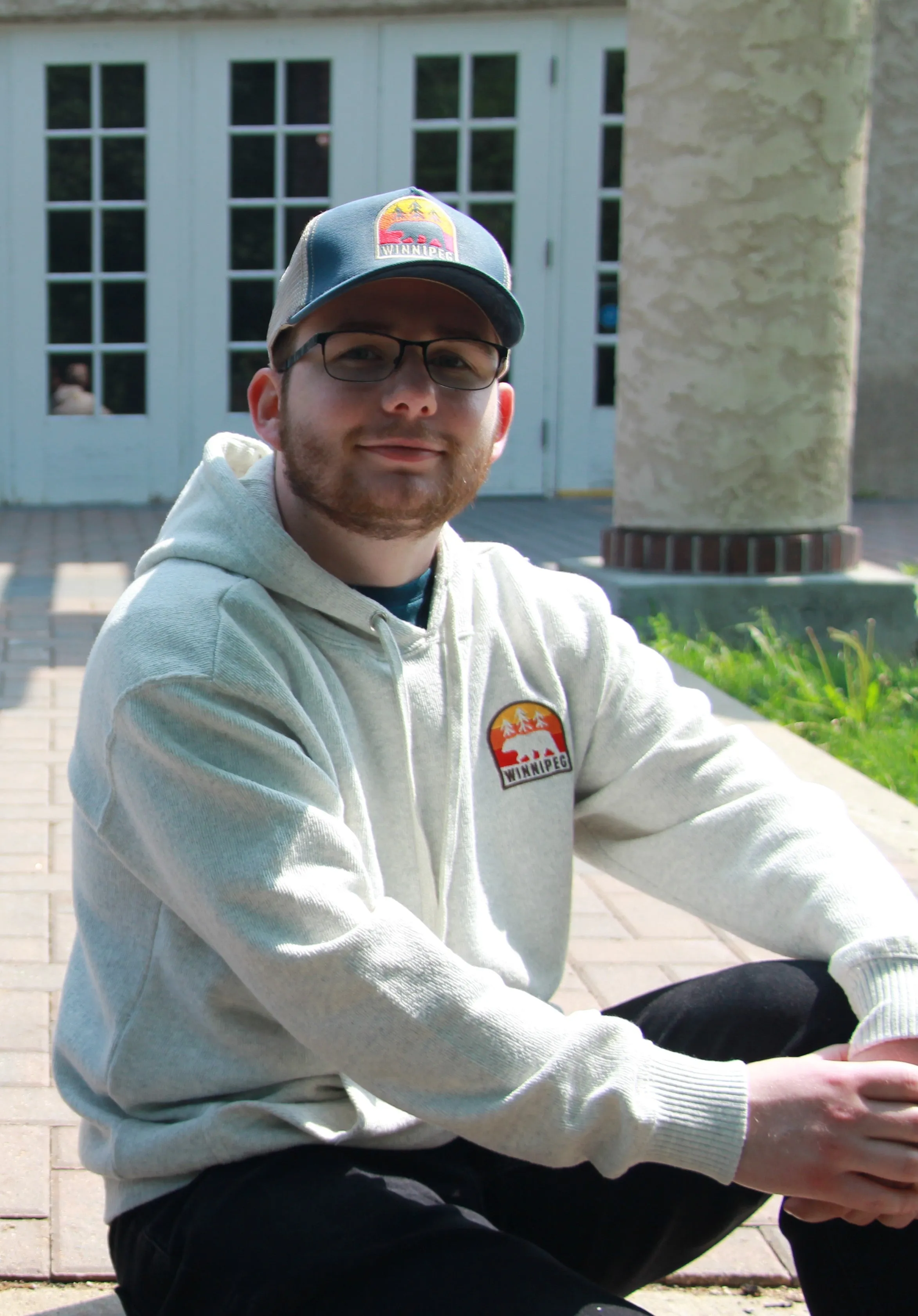 BEAR WITH SUNSET EMBROIDERY HOODIE sold by Oh Canada WPG