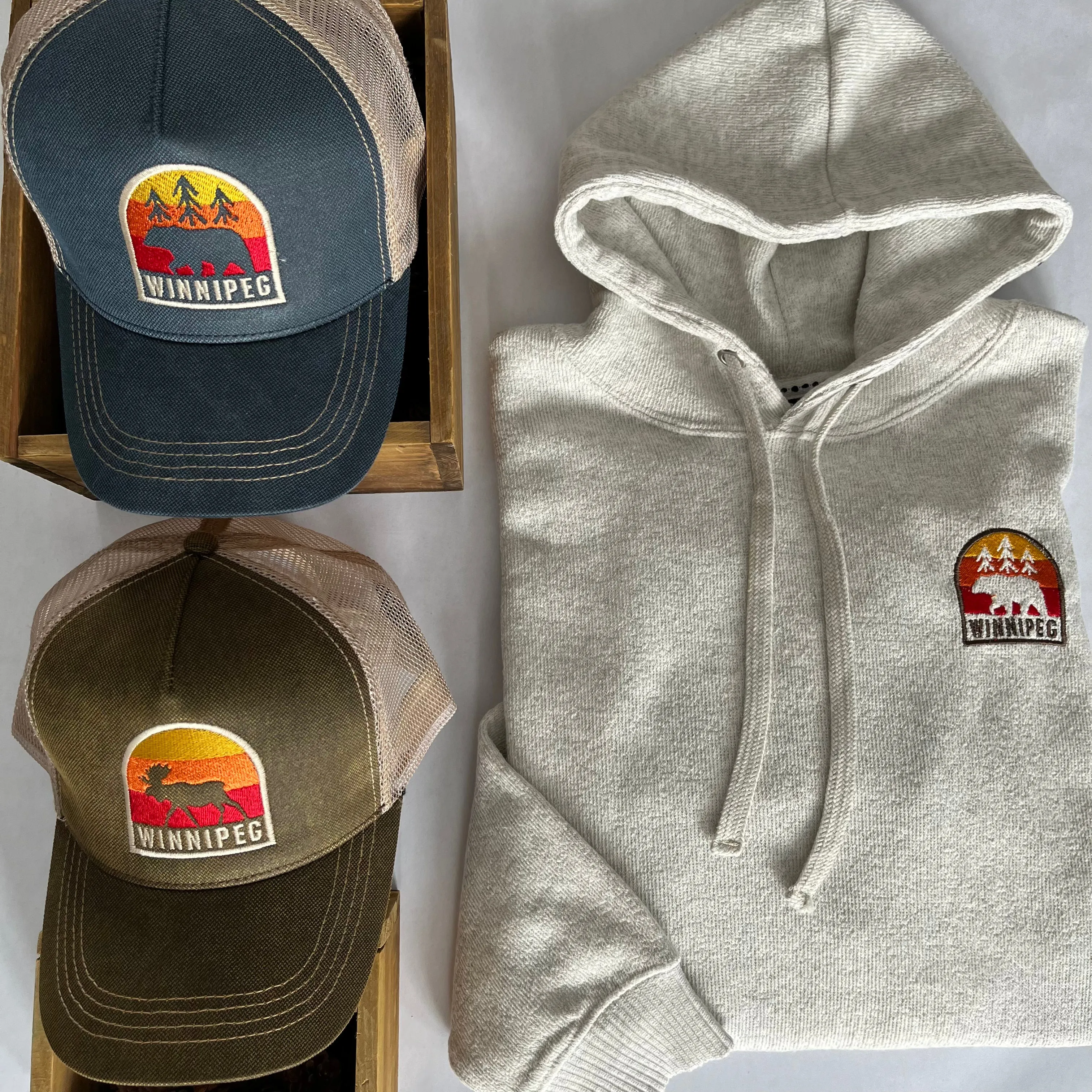 BEAR WITH SUNSET EMBROIDERY HOODIE sold by Oh Canada WPG product image thumbnail 2