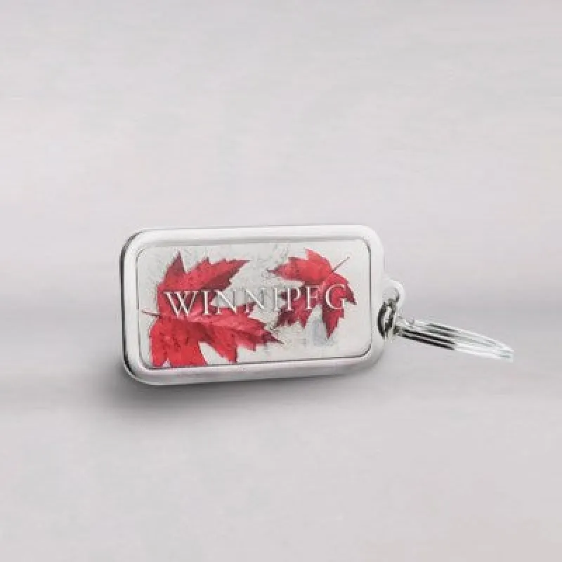 WINNIPEG MAPLE LEAF KEYCHAIN sold by Oh Canada WPG