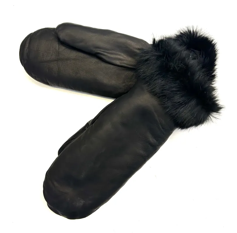RABER FUR TRIMMED WOMENS LEATHER MITT sold by Oh Canada WPG
