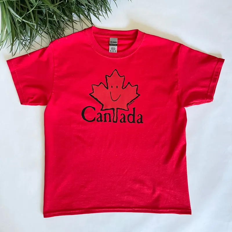 HAPPY LEAF YOUTH T-SHIRT sold by Oh Canada WPG