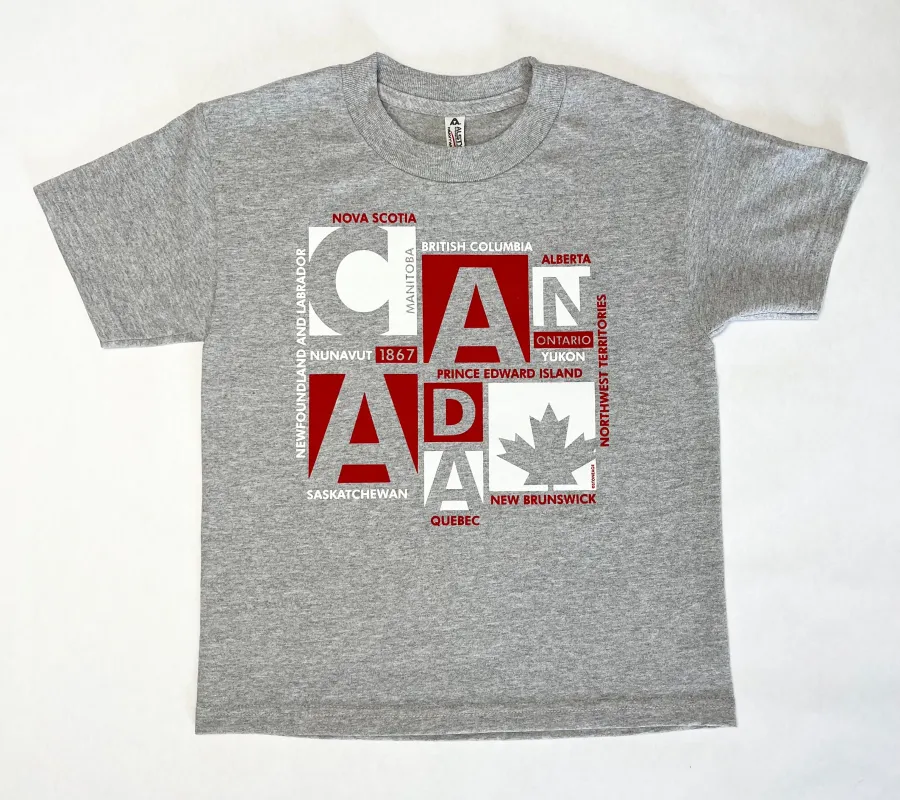 PROVINCES YOUTH T-SHIRT sold by Oh Canada WPG