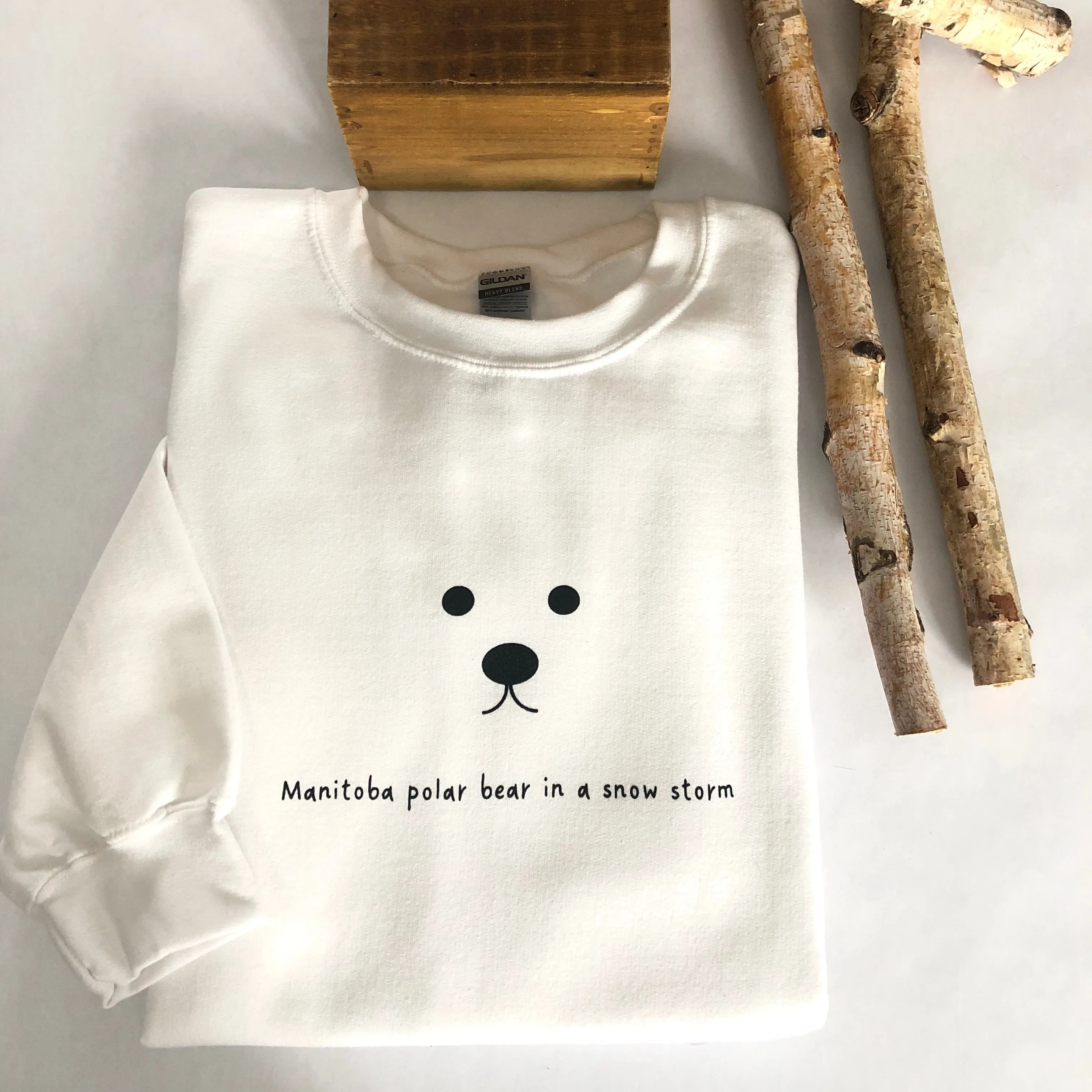 MANITOBA POLAR BEAR IN A SNOW STORM CREWNECK sold by Oh Canada WPG