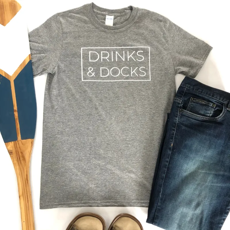 DRINKS & DOCKS T-SHIRT sold by Oh Canada WPG