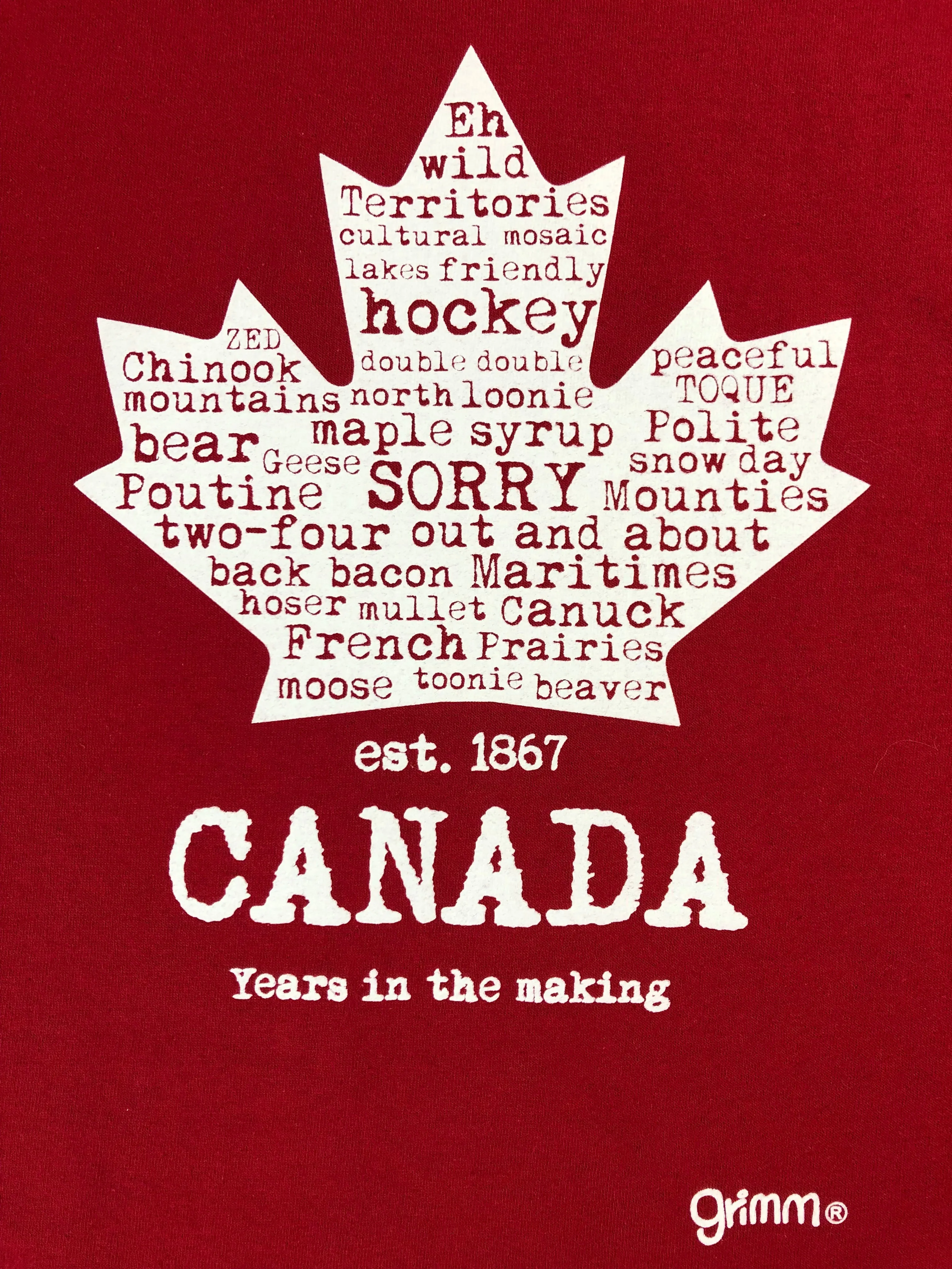 MAPLE LEAF WORD COLLAGE TEE sold by Oh Canada WPG product image thumbnail 2
