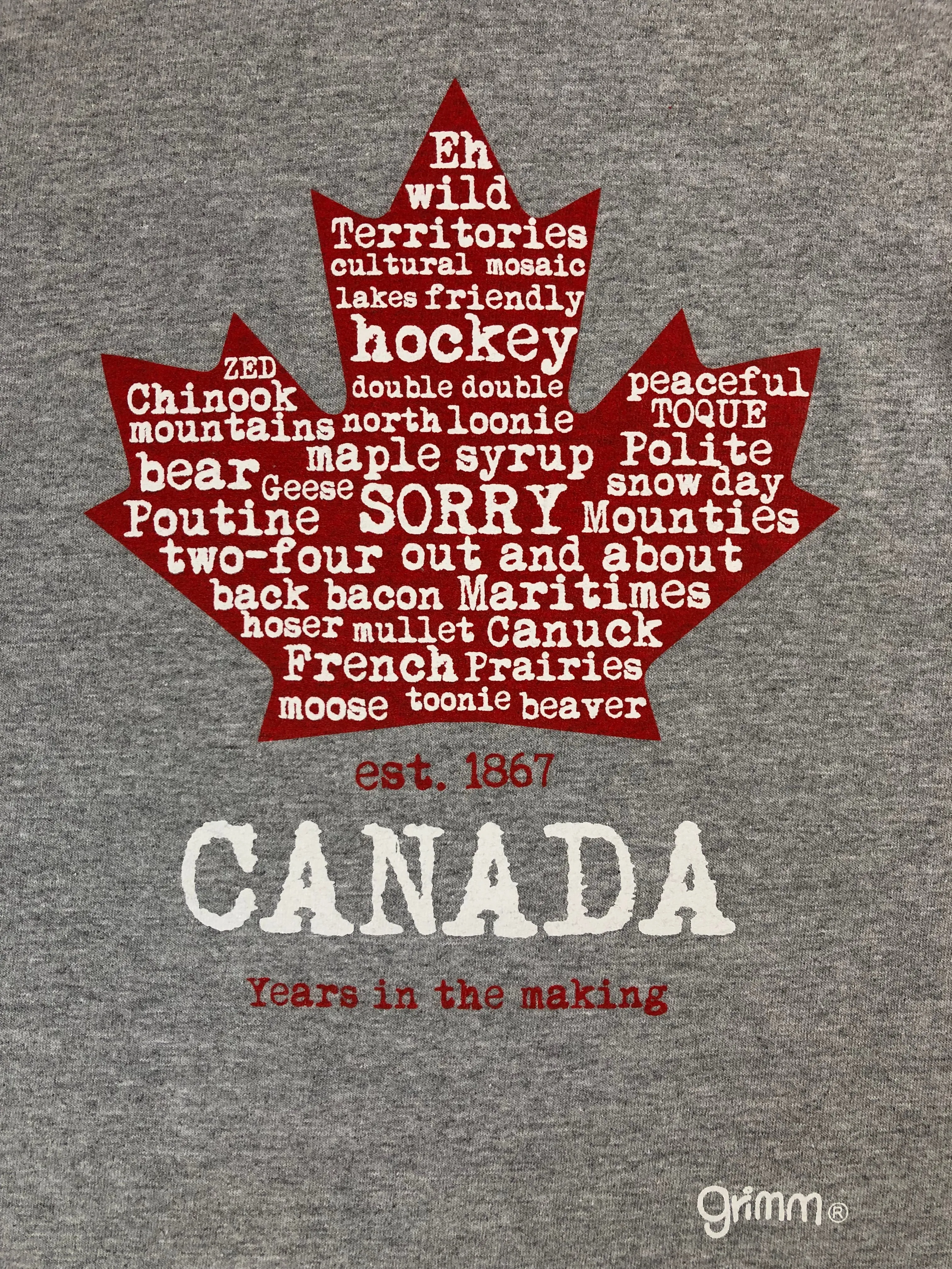 MAPLE LEAF WORD COLLAGE TEE sold by Oh Canada WPG product image thumbnail 4