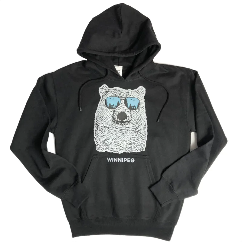BEAR WEARING SHADES WINNIPEG HOODIE sold by Oh Canada WPG