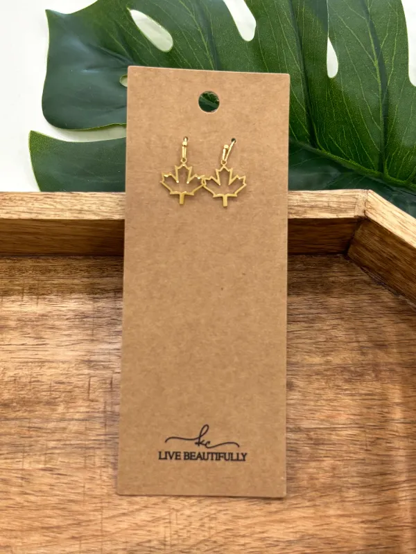 MAPLE LEAF CUTOUT EARRINGS made by Oh Canada WPG