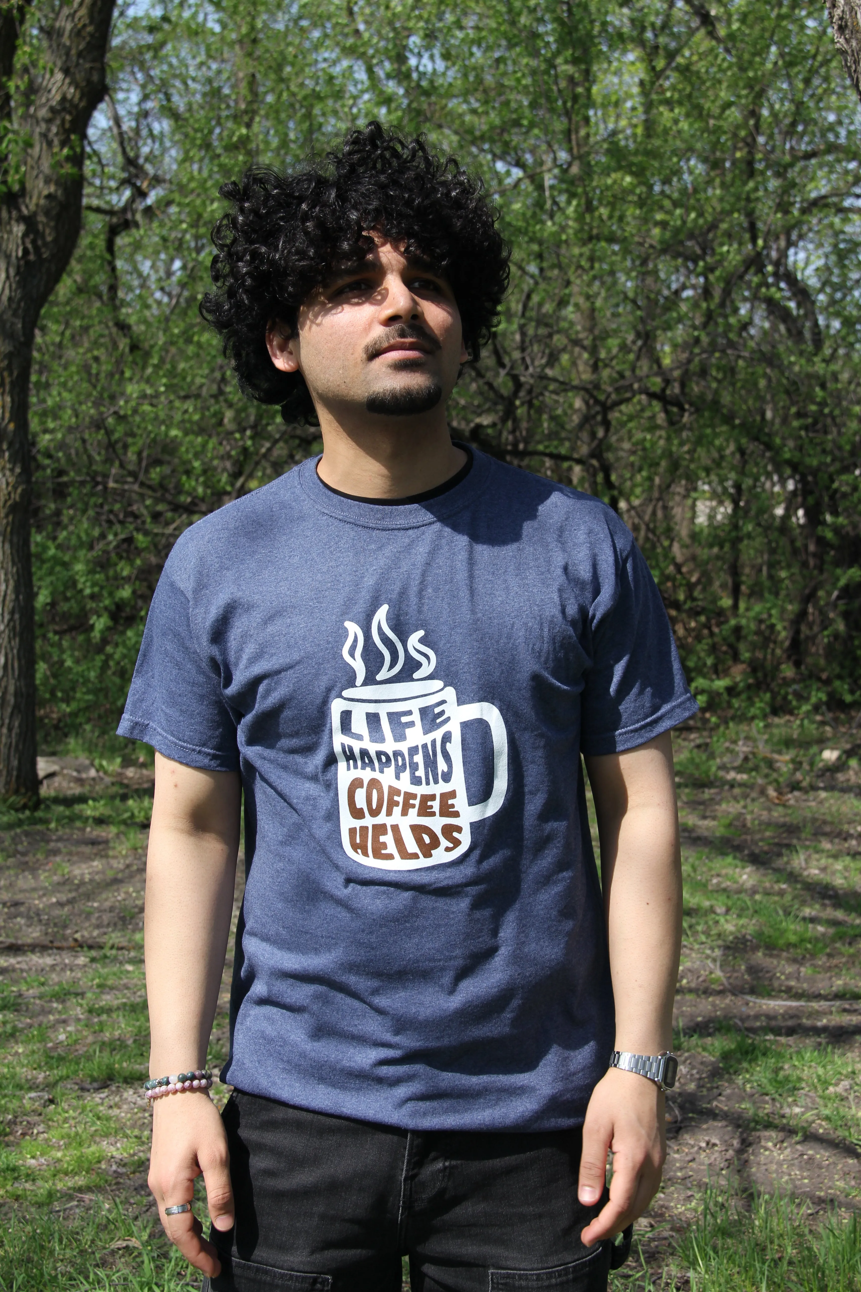 LIFE HAPPENS, COFFEE HELPS T-SHIRT sold by Oh Canada WPG product image thumbnail 2