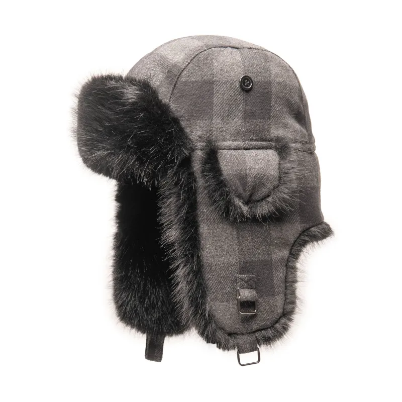 Faux Fur Aviator with Buffalo Check Cover sold by Crown Cap