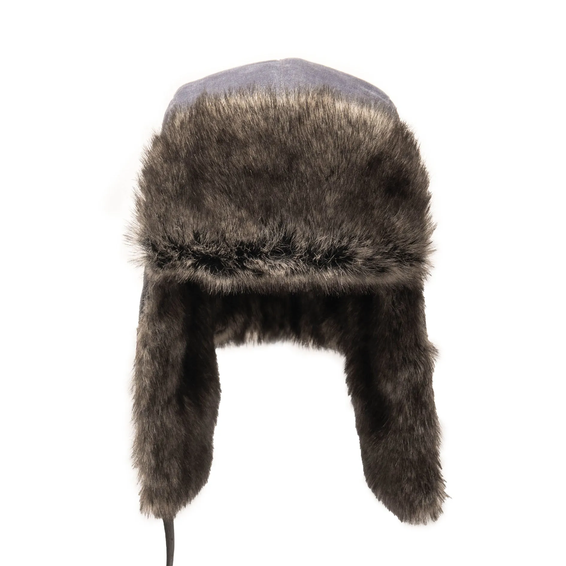 Faux Fur Aviator with Distressed Cotton Cover sold by Crown Cap product image thumbnail 5