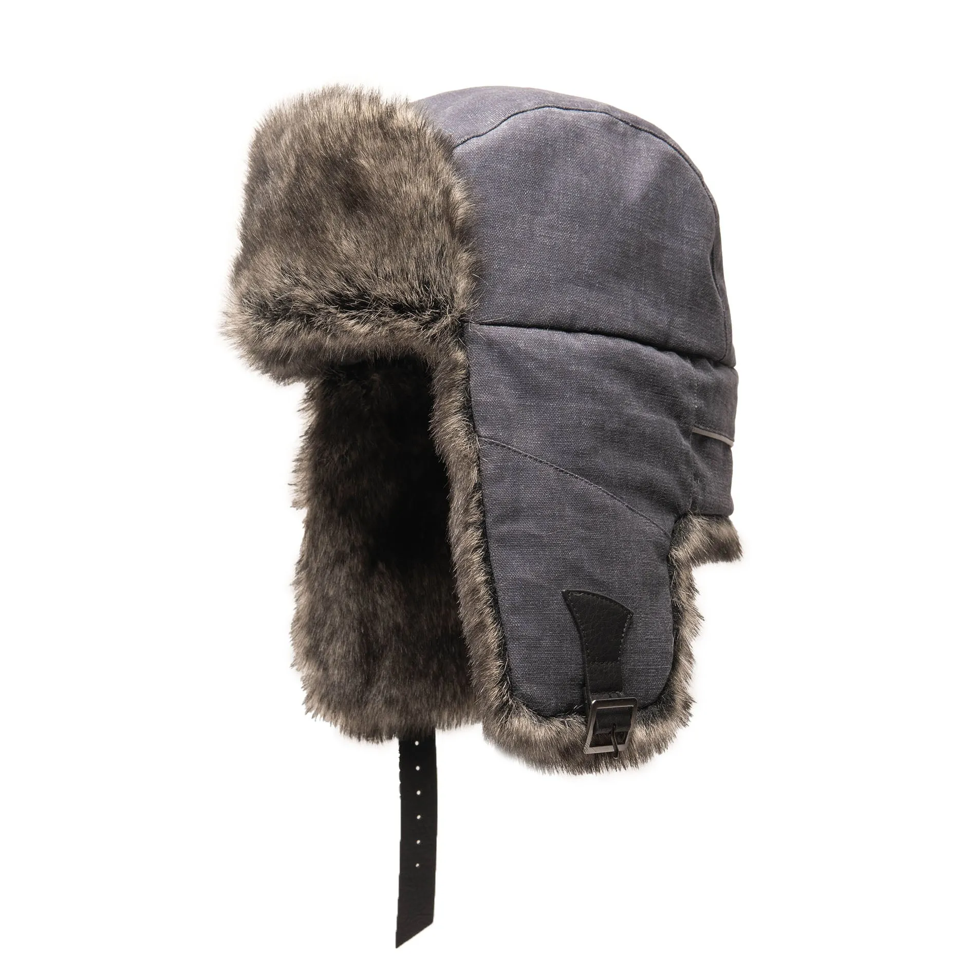 Faux Fur Aviator with Distressed Cotton Cover sold by Crown Cap product image thumbnail 4