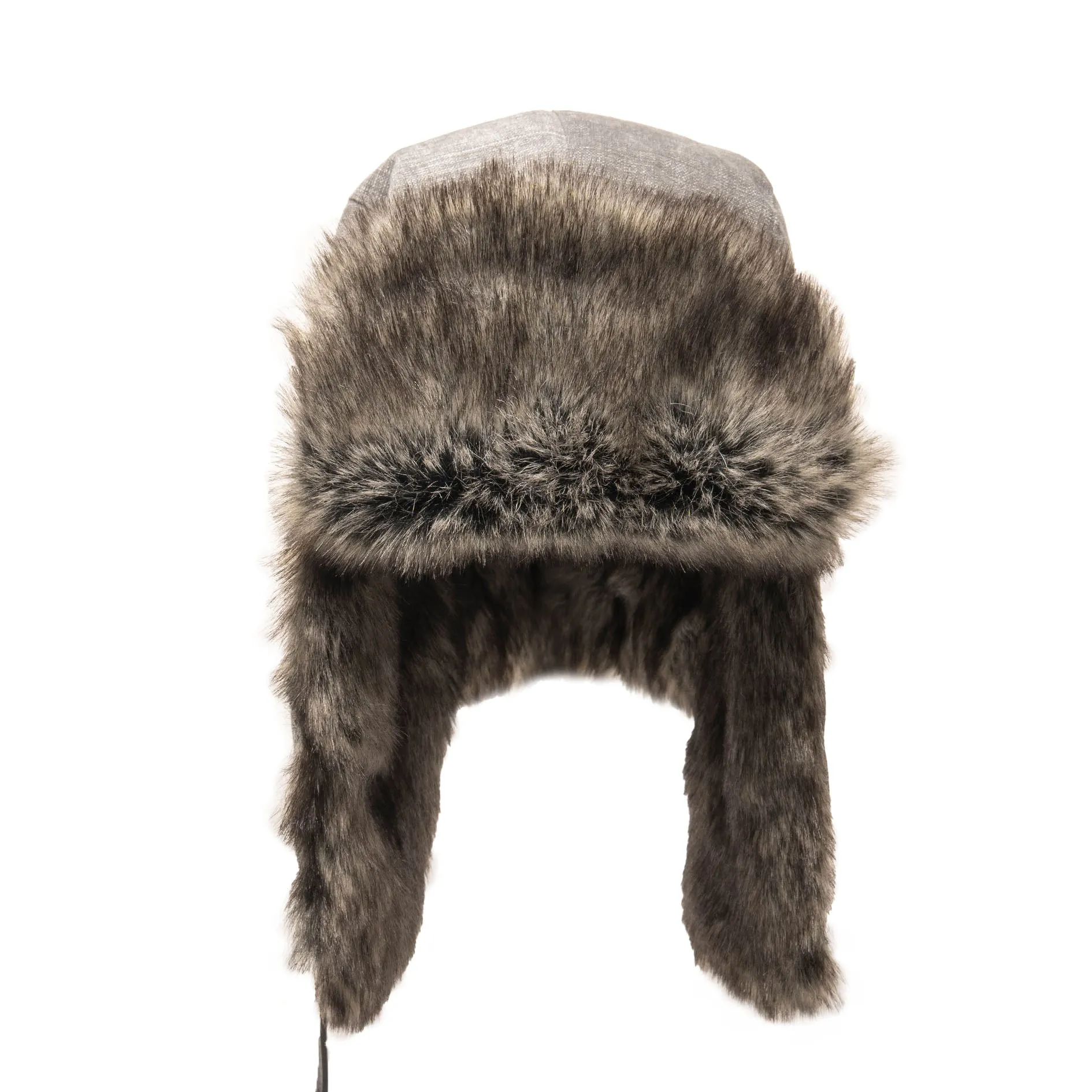 Faux Fur Aviator with Distressed Cotton Cover sold by Crown Cap product image thumbnail 2