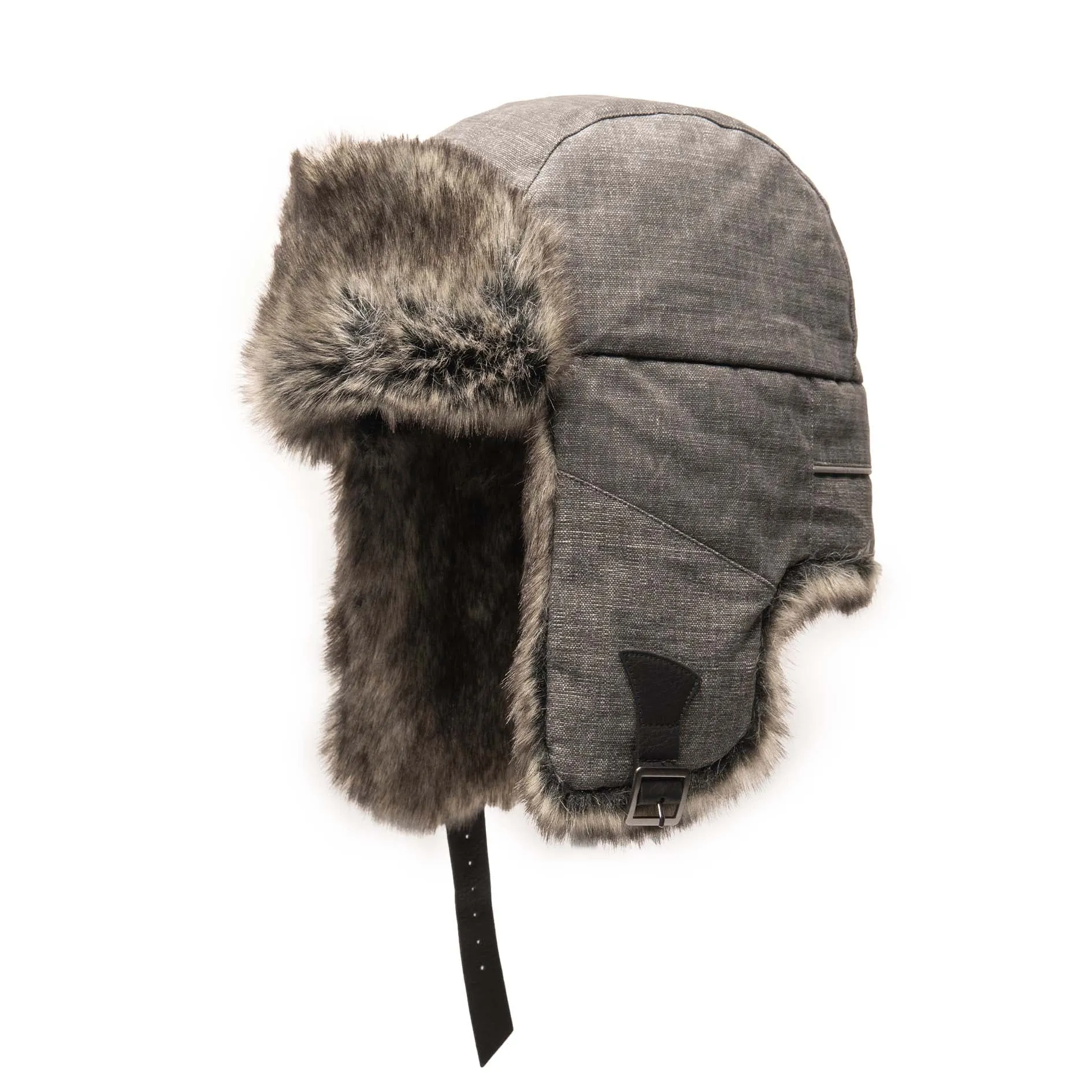 Faux Fur Aviator with Distressed Cotton Cover sold by Crown Cap