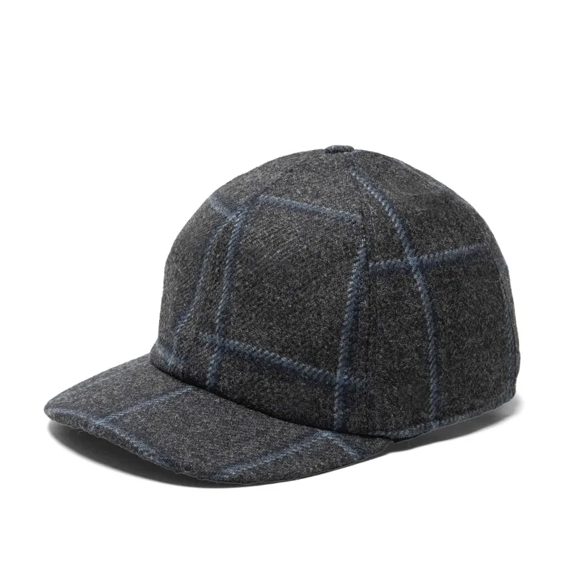 Scottish Tweed Six Panel Ballcap with Fold-Down Earflap sold by Crown Cap